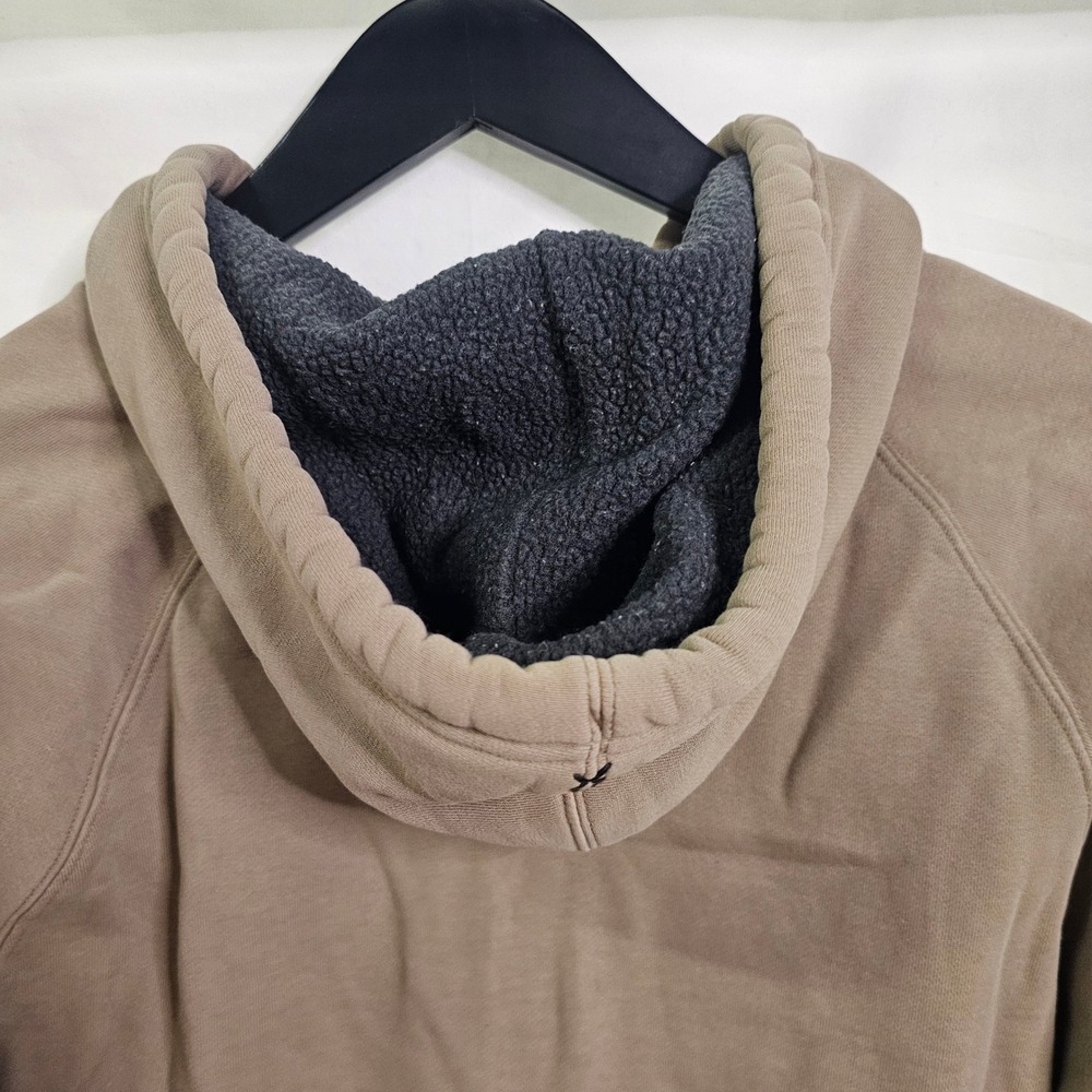 Columbia Mens Sherpa Lined Hood Full Zip Sweatshirt Tan Brown Small Work Wear - Picture 7 of 10